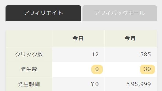 月95,999円の収益実績画面