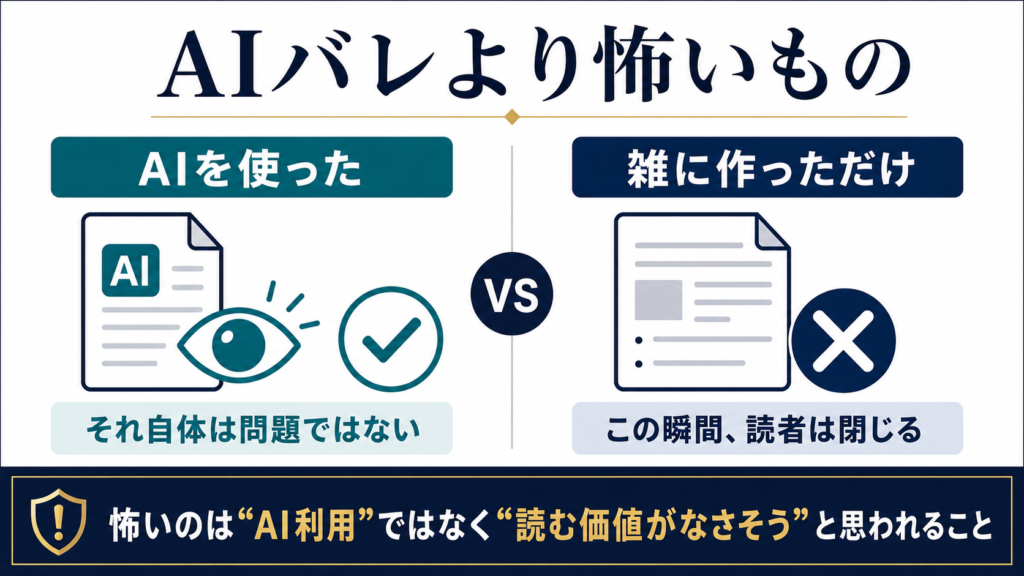 AI記事とバレることより雑にAIで作っただけだと思われて読者に閉じられることが問題である図解