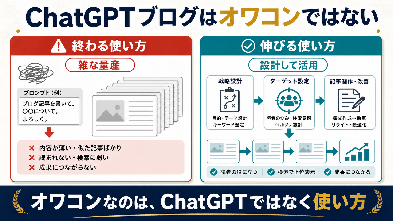 ChatGPTブログはオワコンではなく雑な使い方が終わっていることを示す図解