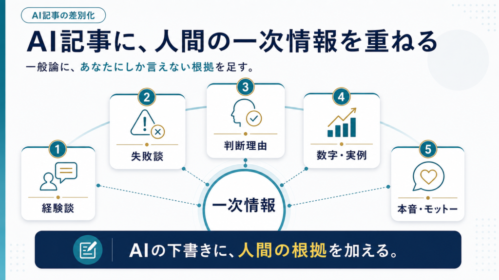 AI記事に人間の一次情報を重ねる