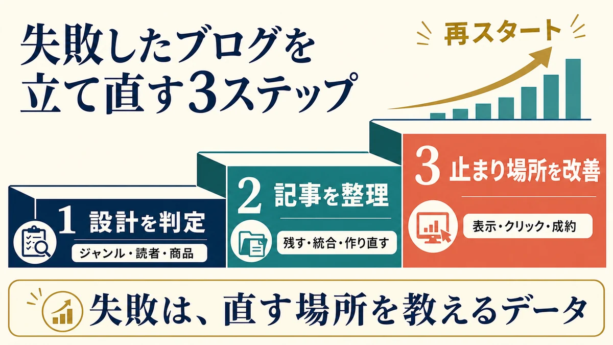 設計を判定し記事を整理して表示クリック成約の止まり場所を改善する3ステップ