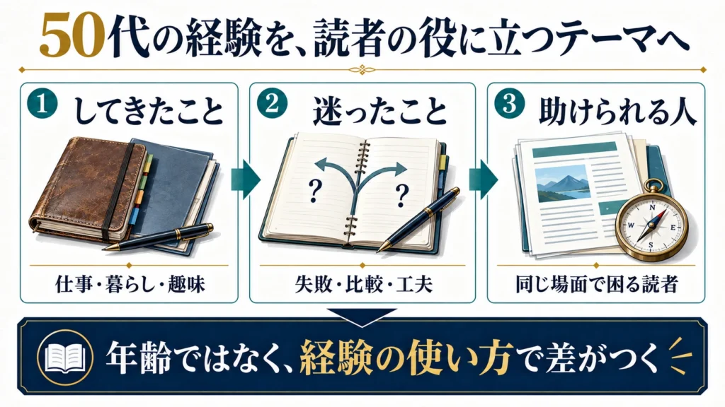 仕事・暮らし・趣味の経験から、迷ったことを掘り下げ、同じ場面で困る読者へつなぐ図解