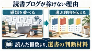 感想を並べるブログと、読者が一冊を選べる比較情報の違い