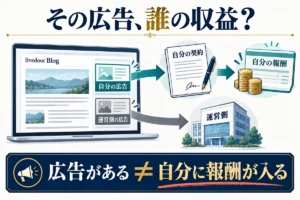 広告の表示と、自分の契約に基づく報酬は別です。